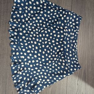 Blue and White Polka Dot Skirt